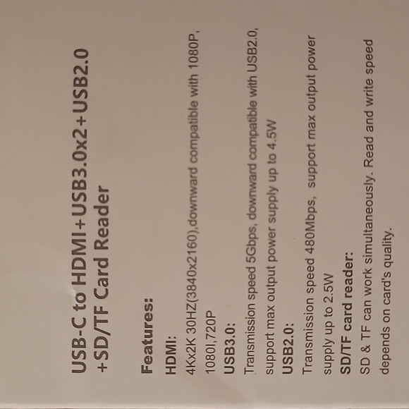 6in1 USB C HUB SD/TF Card Reader - Picture 4 of 4